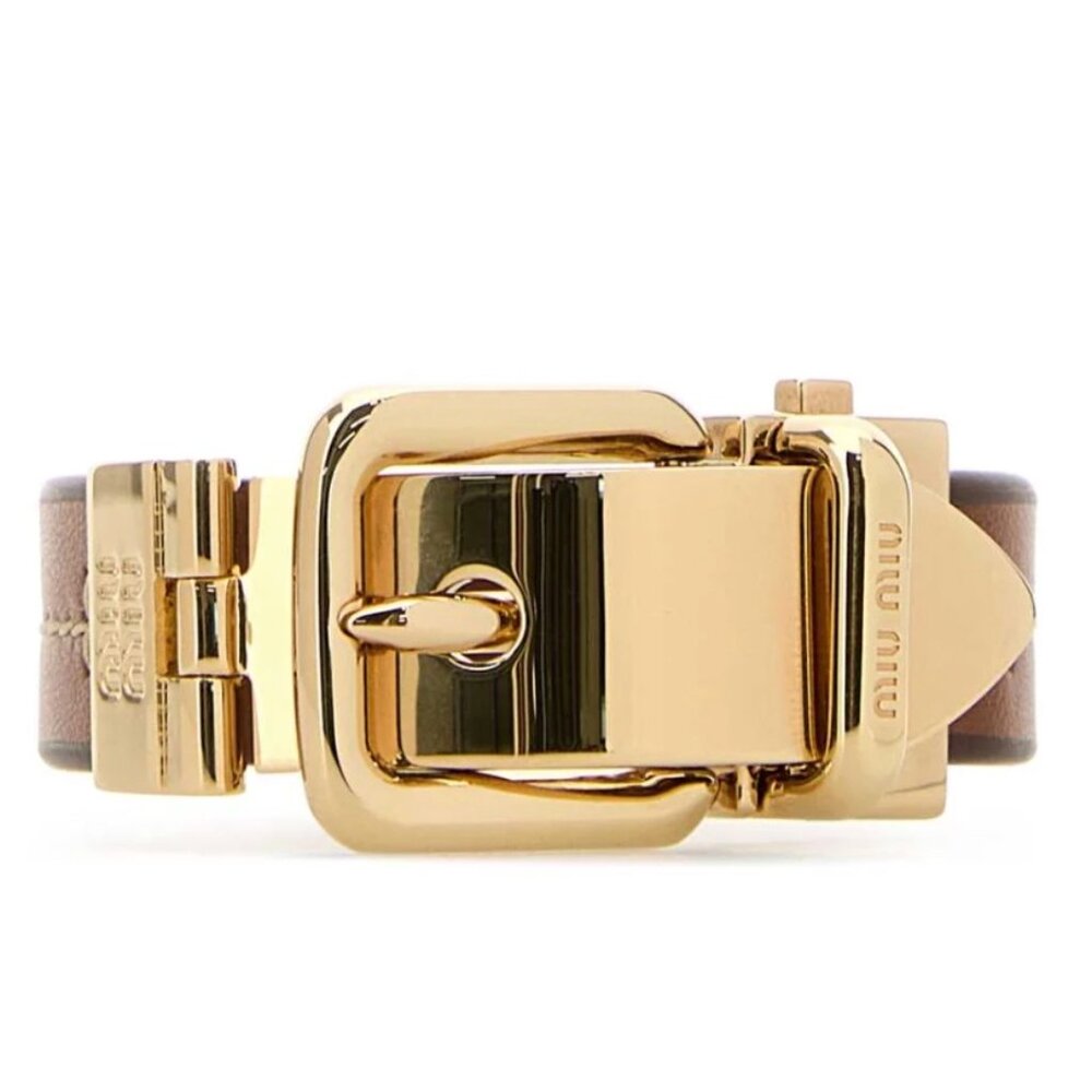Miu Miu Logo Engraved Buckle Bracelet